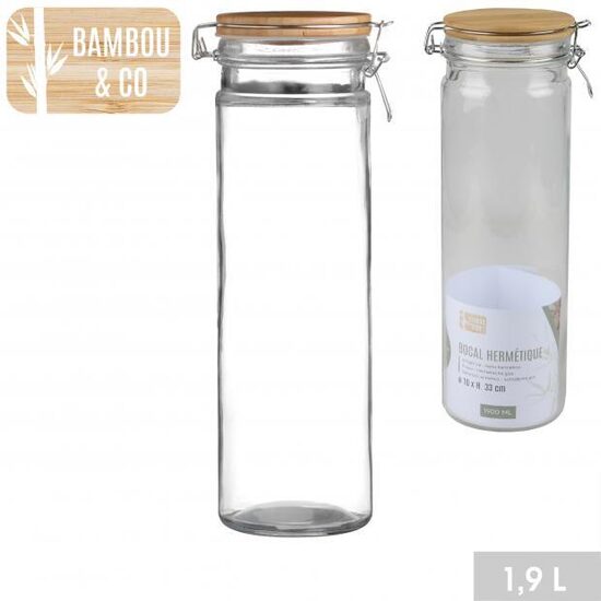 BAMBOU & CO stikla uzglabāšanas trauks h33cm/1.9L