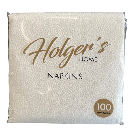 HOLGER'S salvetes 33x33cm, 100gb, 1 slānis, baltas