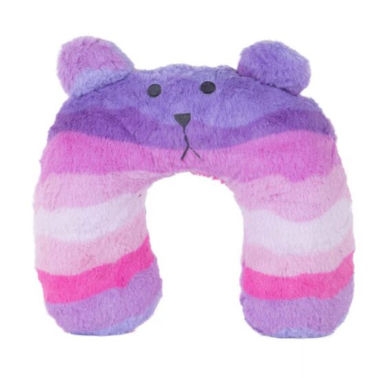 Ceļojumu kakla spilvens 30x30cm, violētas-rozā svītras