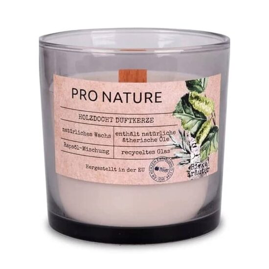 MULLER PRO NATURE rapšu vaska svece +/-40h, bērzs un dabas augi