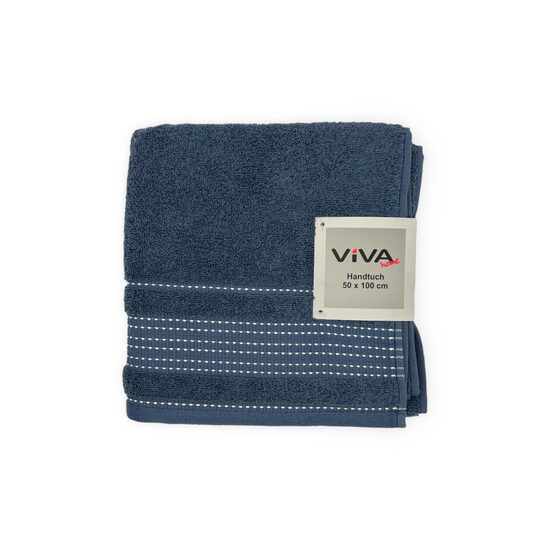 VIVA HOME "RAMI" vannas dvielis 50x100cm, 100% kokvilna, zils