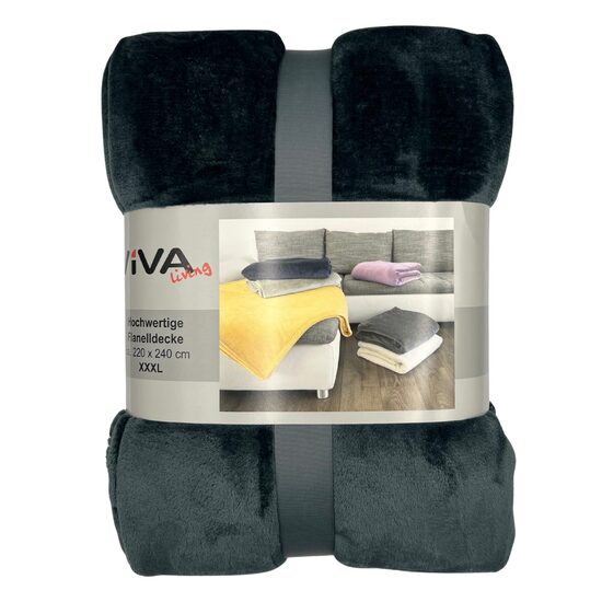 VIVA HOME pleds-gultas pārklājs 220x240cm, tumši pelēks