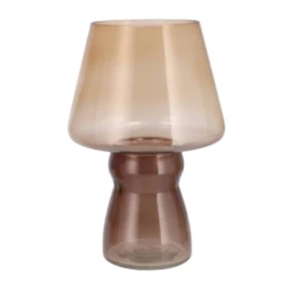 DAAN KROMHOUT stikla vāze d17cm x h25cm, bēši-brūna