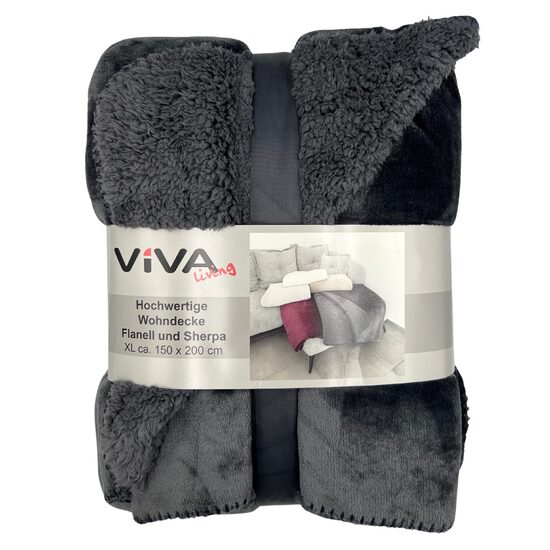 VIVA HOME ekstra biezs pleds 150x200cm, tumši pelēks