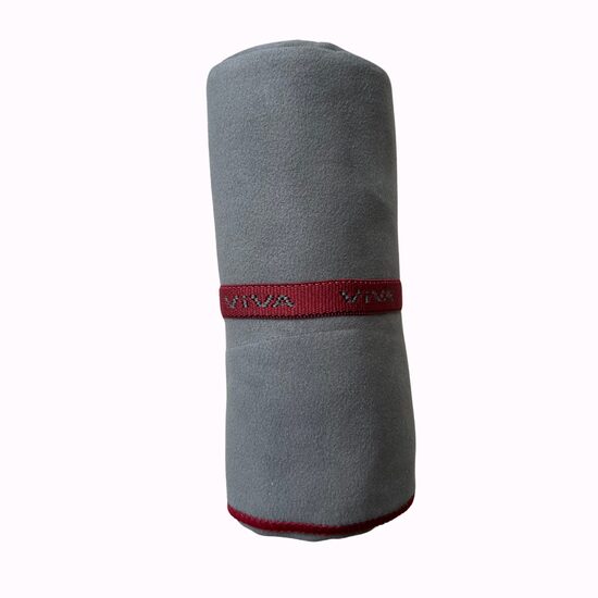 VIVA HOME mikrofibras sporta dvielis 95x160cm, pelēks ar sarkanu malu