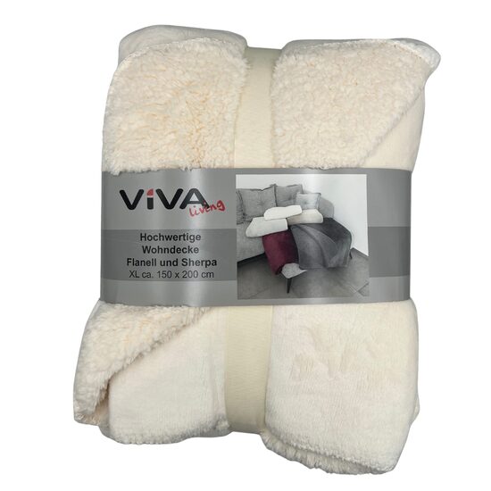 VIVA HOME ekstra biezs pleds 150x200cm, krēmkrāsas