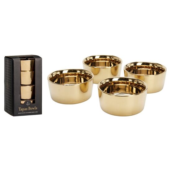 GOLDEN keramikas uzkodu trauciņi d8.5cm x h 4.5cm, 4gab