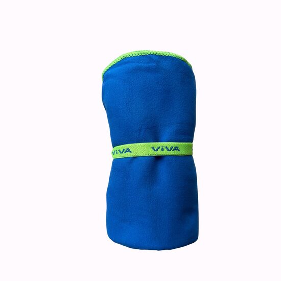 VIVA HOME mikrofibras sporta dvielis 65x135cm, zils ar zaļu malu