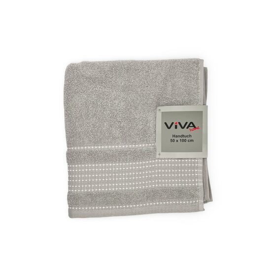 VIVA HOME "RAMI" vannas dvielis 50x100cm, 100% kokvilna, gaiši pelēks
