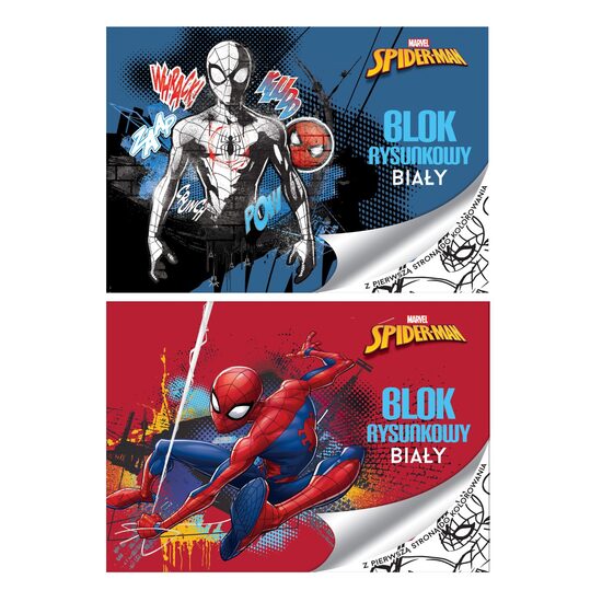 SPIDERMAN zīmēšanas albums A4, 20 lapas, 80gsm, bonuss: krāsošanas lapa