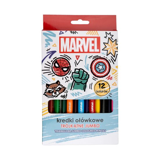 MARVEL lielie trīsstūra formas krāsainie zīmuļi 12gab