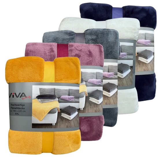 VIVA HOME XXL poliestera flaneļa pleds 180x220cm