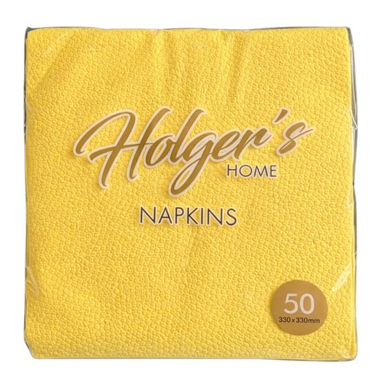 HOLGER'S salvetes 33x33cm, 50gb, 1 slānis, dzeltenas