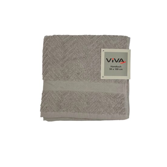 VIVA HOME "JAQ" vannas dvielis 50x100cm, 100% kokvilna, gaiši pelēks