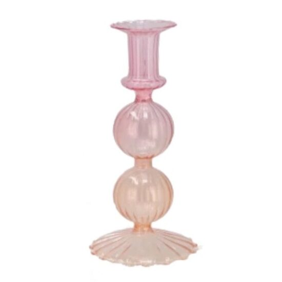 DAAN KROMHOUT stikla svečturis "Bubbles" d9cm x h20cm, oranžs