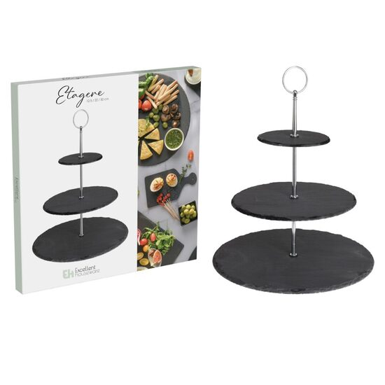 ROCK šīfera statīvs ēdienam h34cm x d30/22/12.5cm