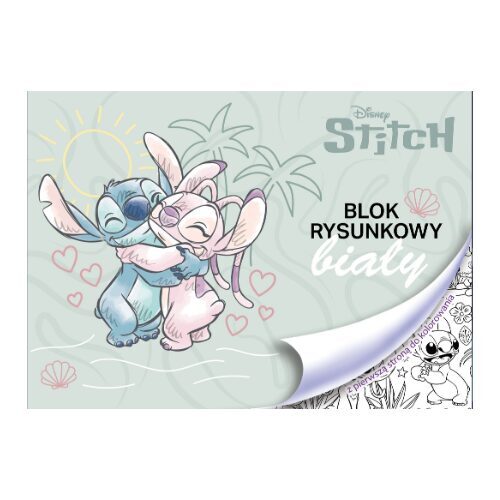 STITCH zīmēšanas albums A4, 20 lapas, 80gsm, bonuss: krāsošanas lapa, gaiši pelēks