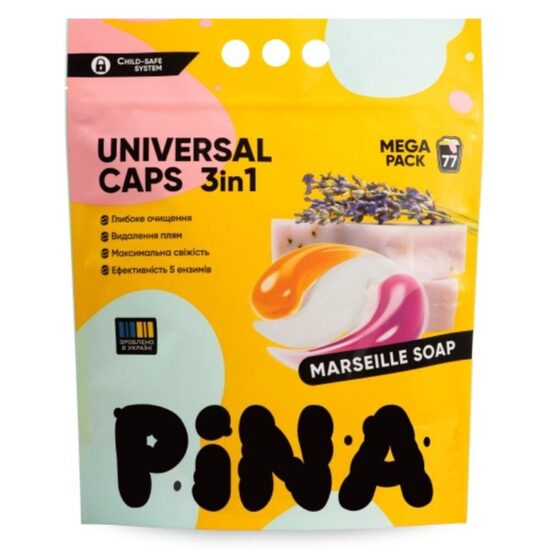 PINA veļas mazg. kapsulas 77gab "Marseille soap"
