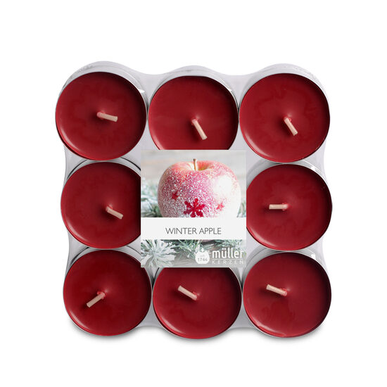 MULLER aromātiskās tējas sveces 18gab, +/- 4h, ziemas āboli