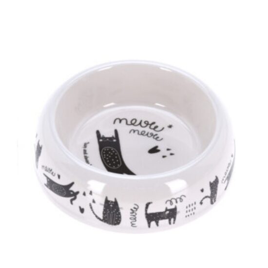 PETS barības bļoda 18x18x5cm "Meow, meow"