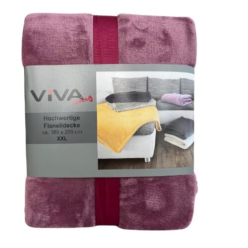 VIVA HOME poliestera flaneļa pleds 180x220cm, lillā