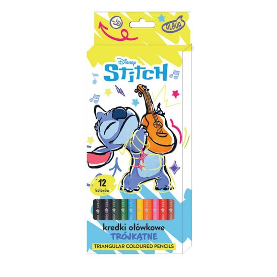 STITCH krāsainie zīmuļi, 12 toņi
