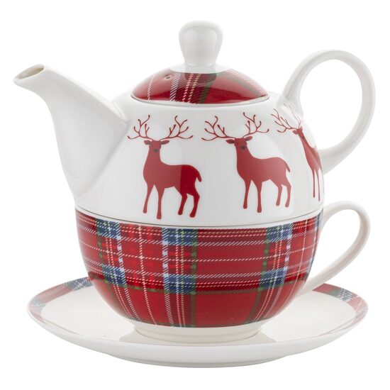 FLORINA porcelāna tējas kanna ar krūzi un apakštasīti COMET 390ml