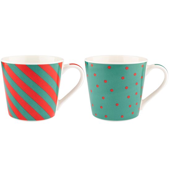 FLORINA porcelāna krūzes SCARLET 400ml, 2gab, dāvanu kastītē