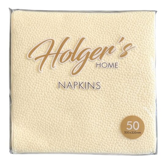 HOLGER'S salvetes 33x33cm, 50gb, 1 slānis, gaiši dzeltenas