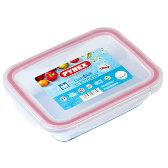 PYREX "Cook & Click" stikla uzglabāšanas trauks un cepamforma 2in1 3.3L/30x23x9cm