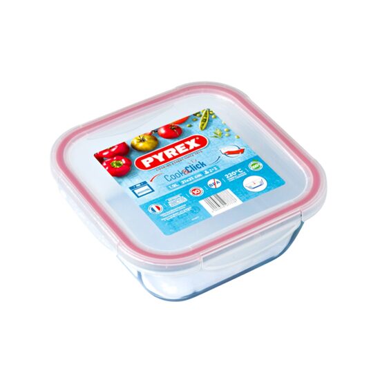 PYREX "Cook & Click" stikla uzglabāšanas trauks un cepamforma 2in1 0.8L/20x15x5cm