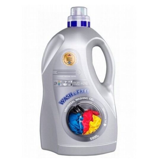 WASH & FREE veļas mazgāšanas līdzeklis 4.8L/5kg, dzidra svaiguma aromāts