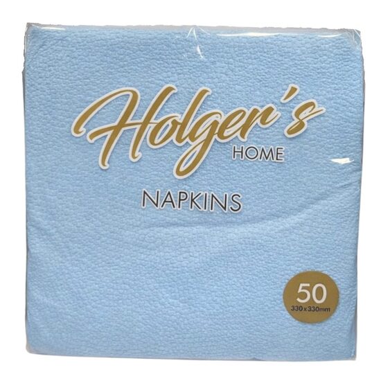 HOLGER'S salvetes 33x33cm, 50gb, 1 slānis, gaiši zilas