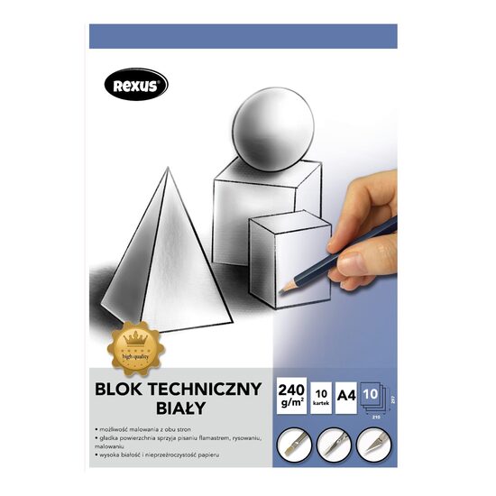 REXUS PREMIUM akvareļu albums A4, 10 lapas, 240g