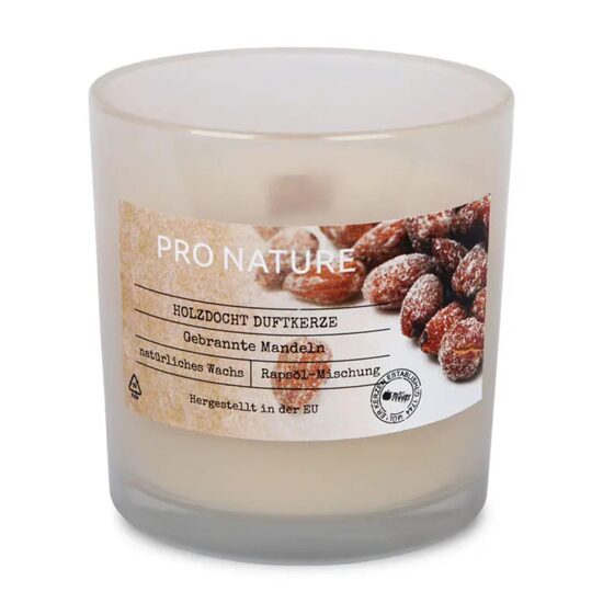 MULLER PRO NATURE rapšu vaska svece +/-40h, grauzdētas mandeles