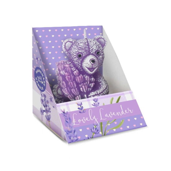 BARTEK "LAVENDER" "hand-made" aromātiskā svece h7.5cm, lācītis
