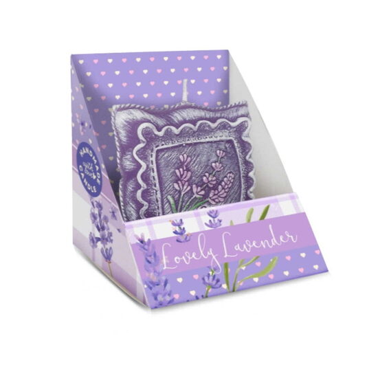 BARTEK "LAVENDER" "hand-made" aromātiskā svece h7.5cm, spilventiņš