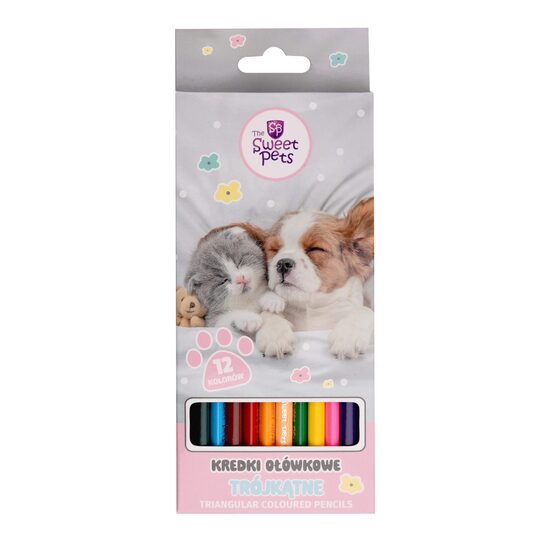 SWEET PETS krāsainie zīmuļi, 12 toņi