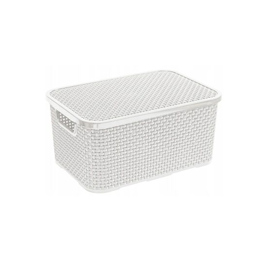 BRANQ mājas uzblabāšanas kaste ar vāku "rattan" pinumā 7L, 28x19x13cm