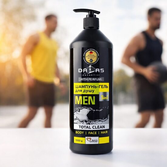 DALAS vīriešu šampūns - dušas želeja 2in1, 1L