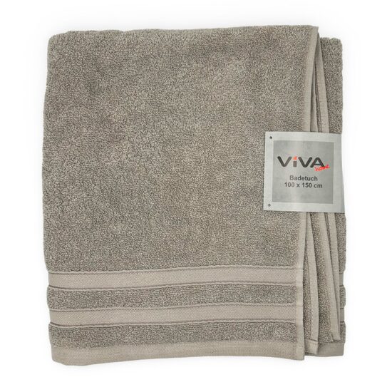 VIVA HOME "EVA" vannas dvielis 100x150cm, 100% kokvilna, gaiši pelēks