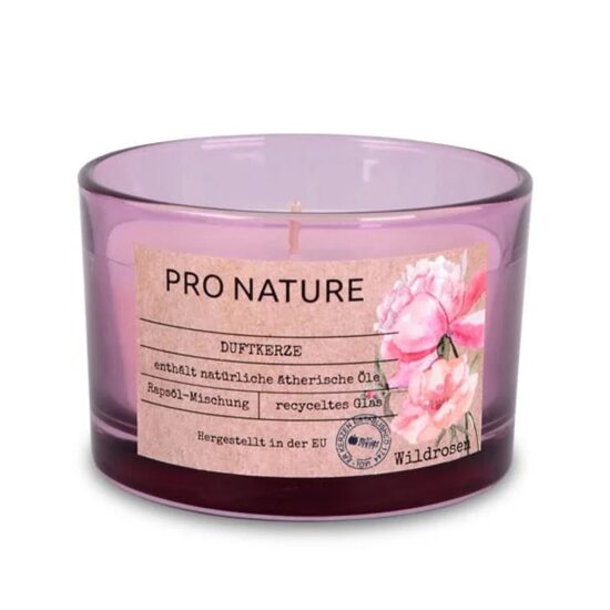 MULLER PRO NATURE rapšu vaska svece +/-20h, mežrozītes