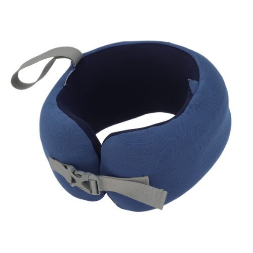 Ceļojumu kakla spilvens 22x23x12cm, memory-putu, tumši zils