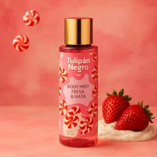 TULIPAN NEGRO izsmidzināms sprejs ķermenim STRAWBERRY CANDY, 250ml