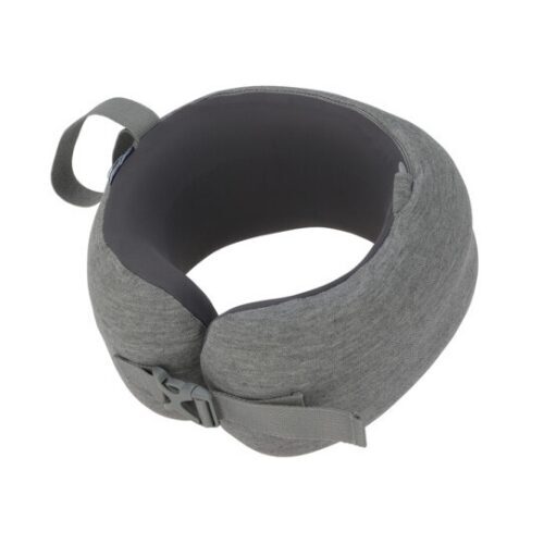 Ceļojumu kakla spilvens 22x23x12cm, memory-putu, pelēks