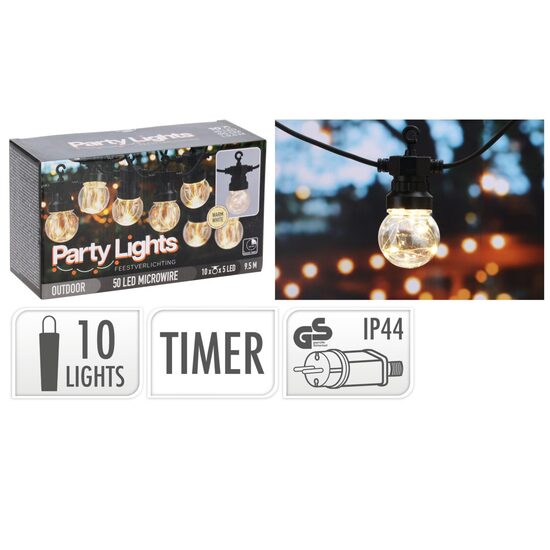 PROGARDEN apgaismojuma virtene, 10 LED spuldzītes, 4.5m