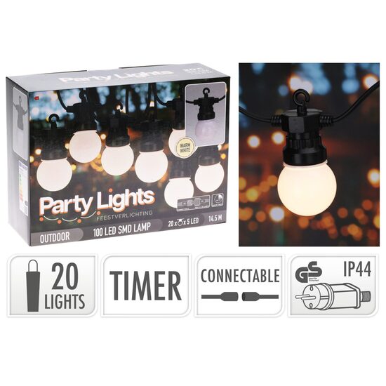 PROGARDEN apgaismojuma virtene, 20 LED spuldzītes, 10m