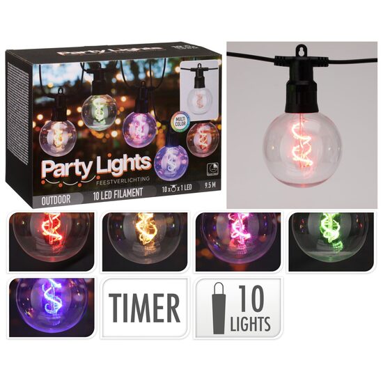 PROGARDEN apgaismojuma virtene, 10 LED spuldzītes, 9.5m