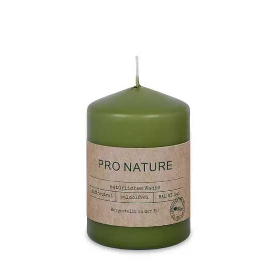MULLER PRO NATURE stearīna svece +/-20h, zaļa