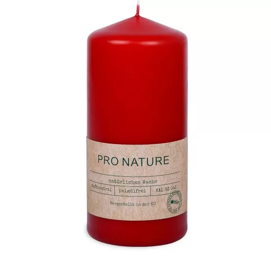 MULLER PRO NATURE stearīna svece +/-32h, sarkana